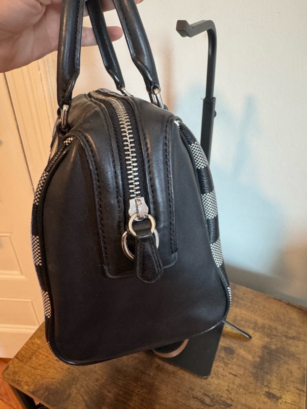 Coach Rowan Satchel in Buffalo Plaid (Gingham) Print. - Picture 7 of 14
